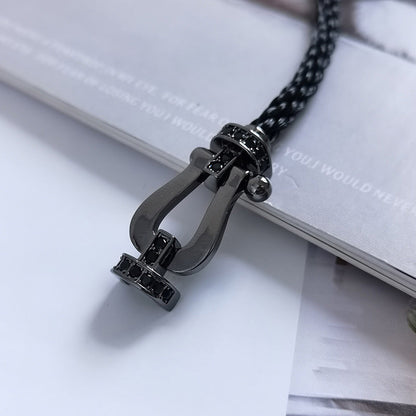 [⭐Hildren Jewelry]FORCE LARGE SERIES HORSESHOE BLACK SAMURAI BRACELET