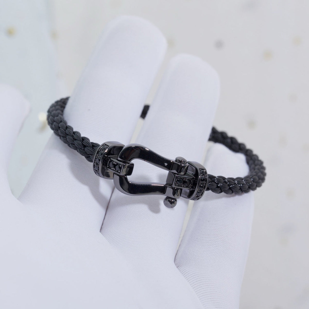 [⭐Hildren Jewelry]FORCE LARGE SERIES HORSESHOE BLACK SAMURAI BRACELET