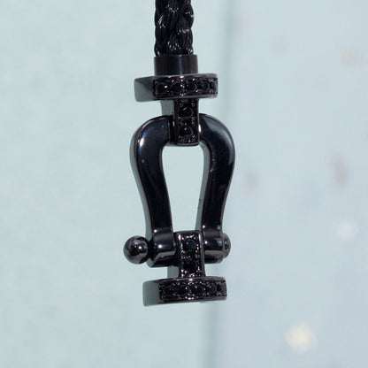 [⭐Hildren Jewelry]FORCE LARGE SERIES HORSESHOE BLACK SAMURAI BRACELET