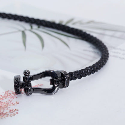 [⭐Hildren Jewelry]FORCE LARGE SERIES HORSESHOE BLACK SAMURAI BRACELET
