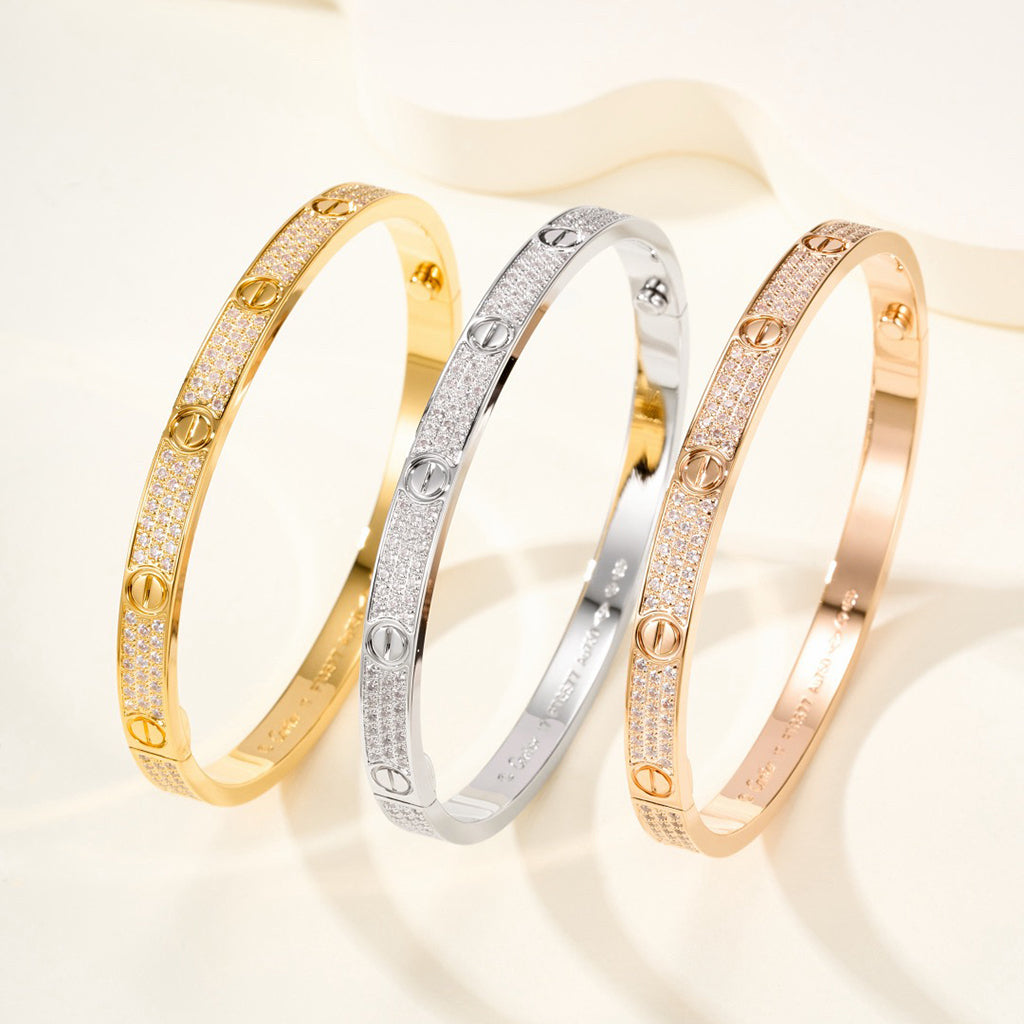 [⭐Hildren Jewelry]LOVE BRACELET 4.8MM DIAMOND-PAVED