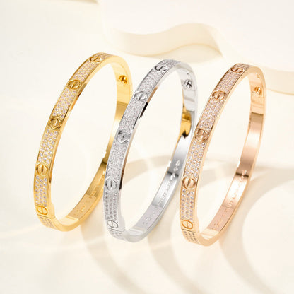 [⭐Hildren Jewelry]LOVE BRACELET 4.8MM DIAMOND-PAVED