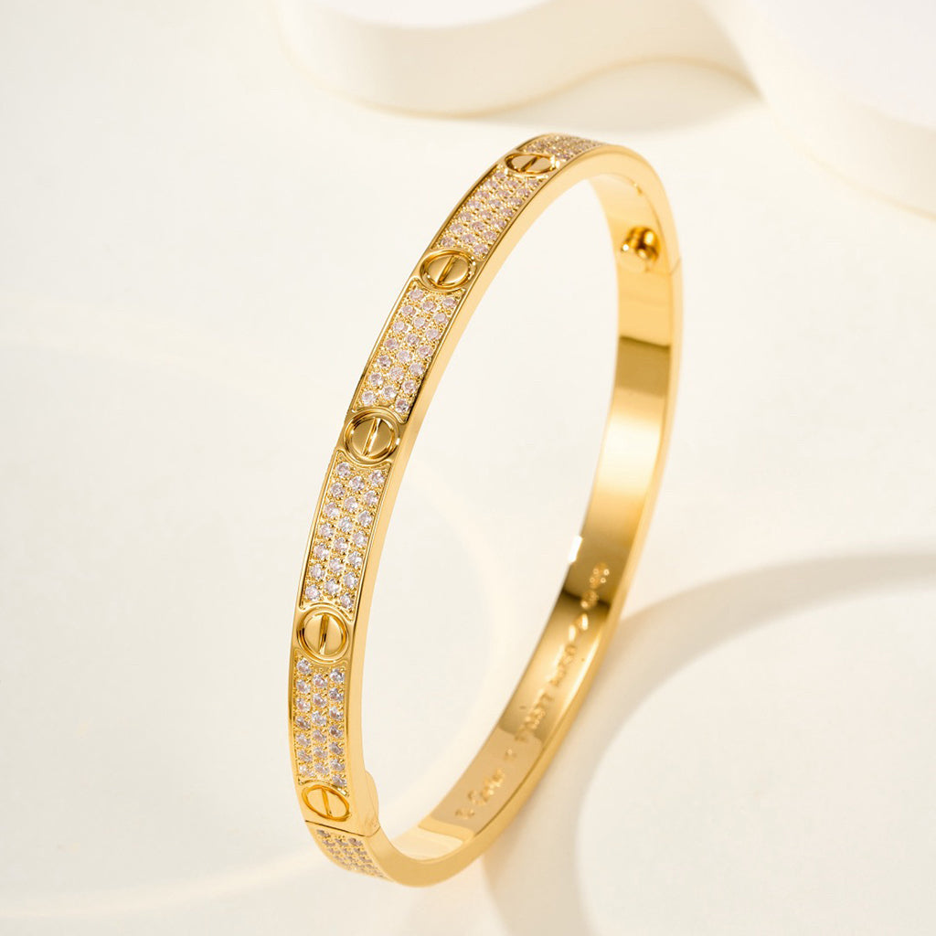 [⭐Hildren Jewelry]LOVE BRACELET 4.8MM DIAMOND-PAVED