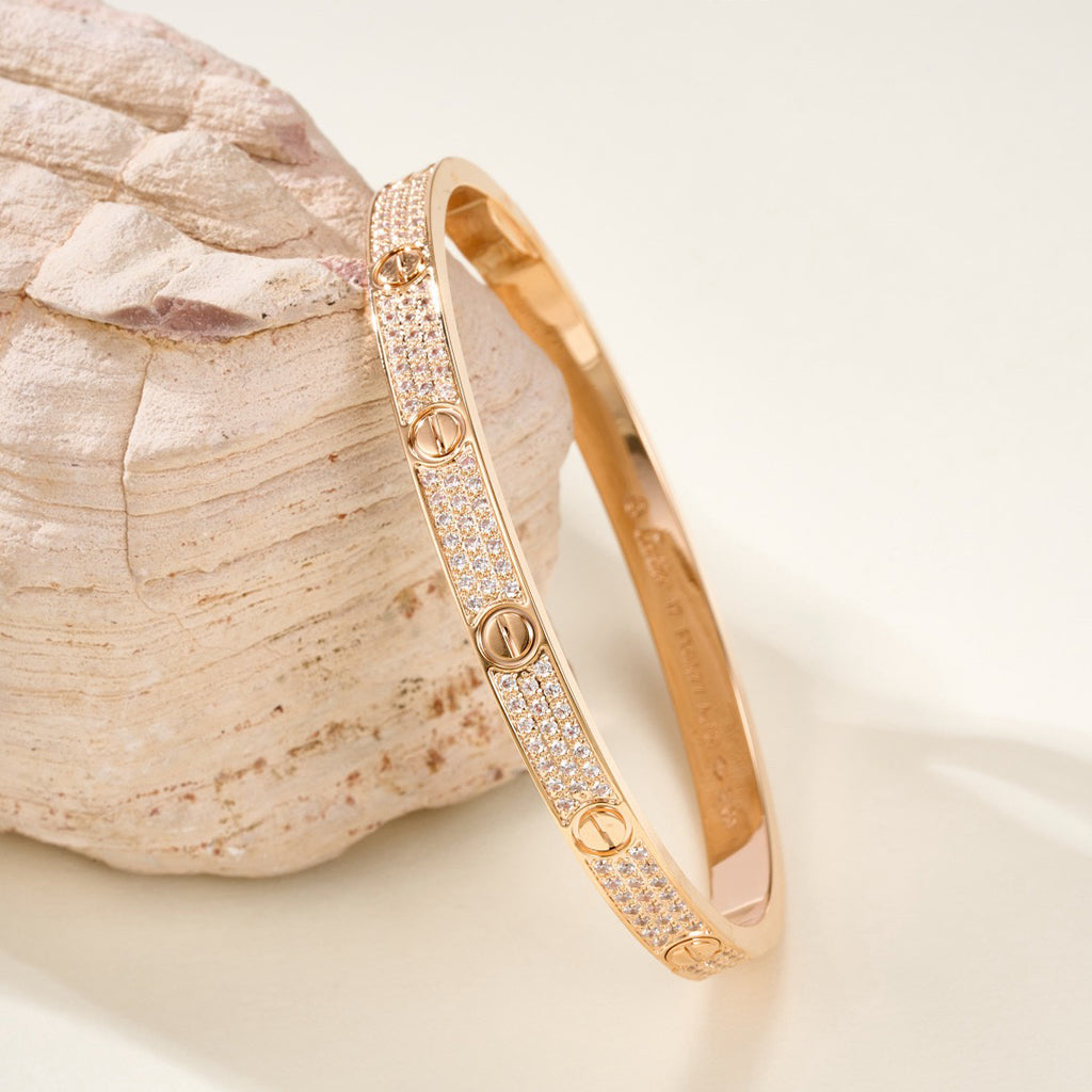 [⭐Hildren Jewelry]LOVE BRACELET 4.8MM DIAMOND-PAVED