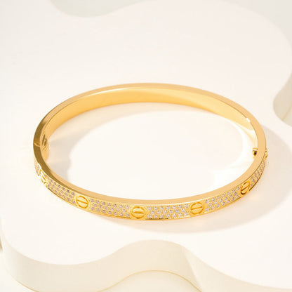 [⭐Hildren Jewelry]LOVE BRACELET 4.8MM DIAMOND-PAVED