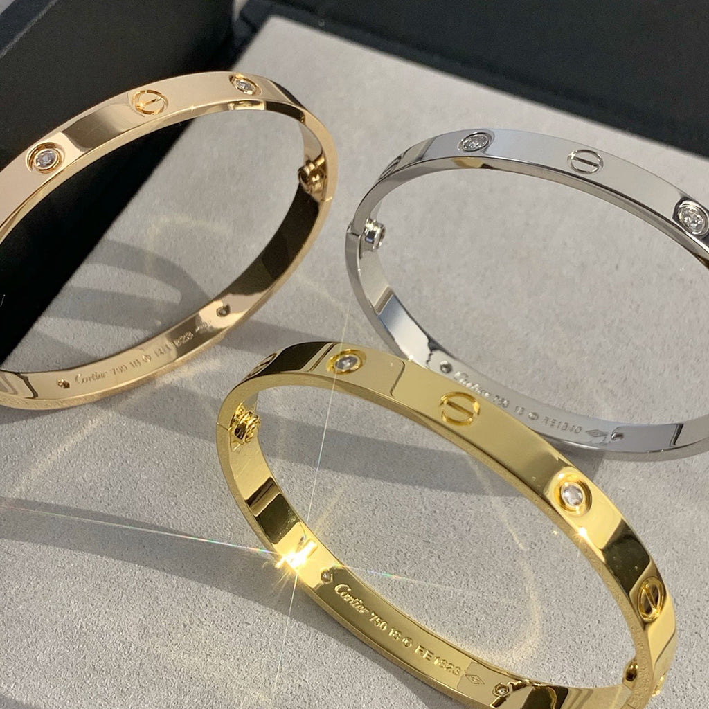 [⭐Hildren Jewelry]LOVE BRACELET 6.1MM 4 DIAMONDS