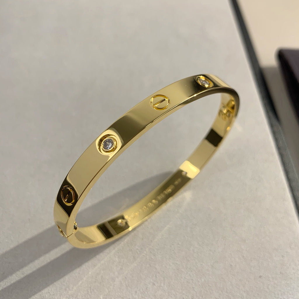 [⭐Hildren Jewelry]LOVE BRACELET 6.1MM 4 DIAMONDS