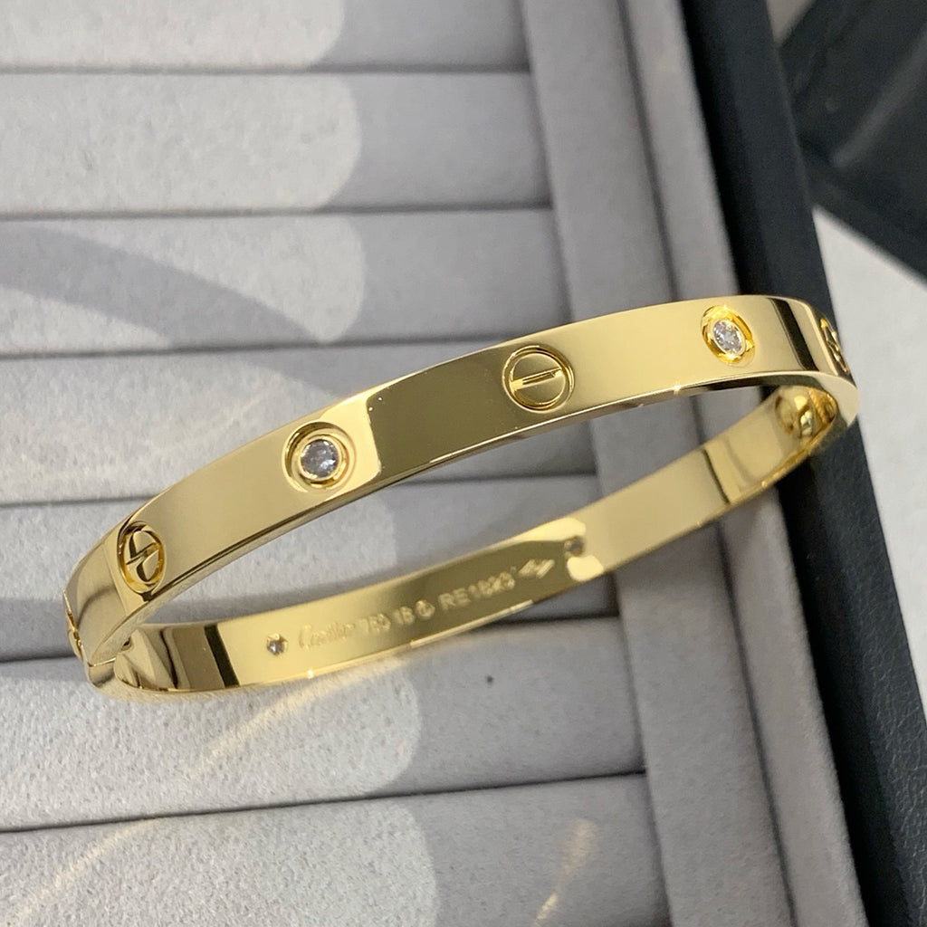 [⭐Hildren Jewelry]LOVE BRACELET 6.1MM 4 DIAMONDS