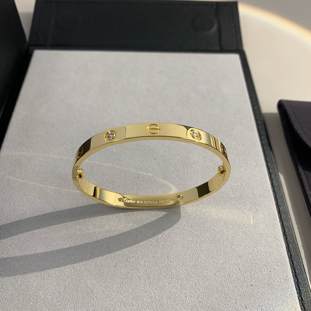 [⭐Hildren Jewelry]LOVE BRACELET 6.1MM 4 DIAMONDS