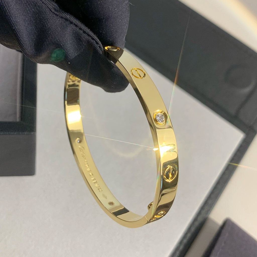 [⭐Hildren Jewelry]LOVE BRACELET 6.1MM 4 DIAMONDS