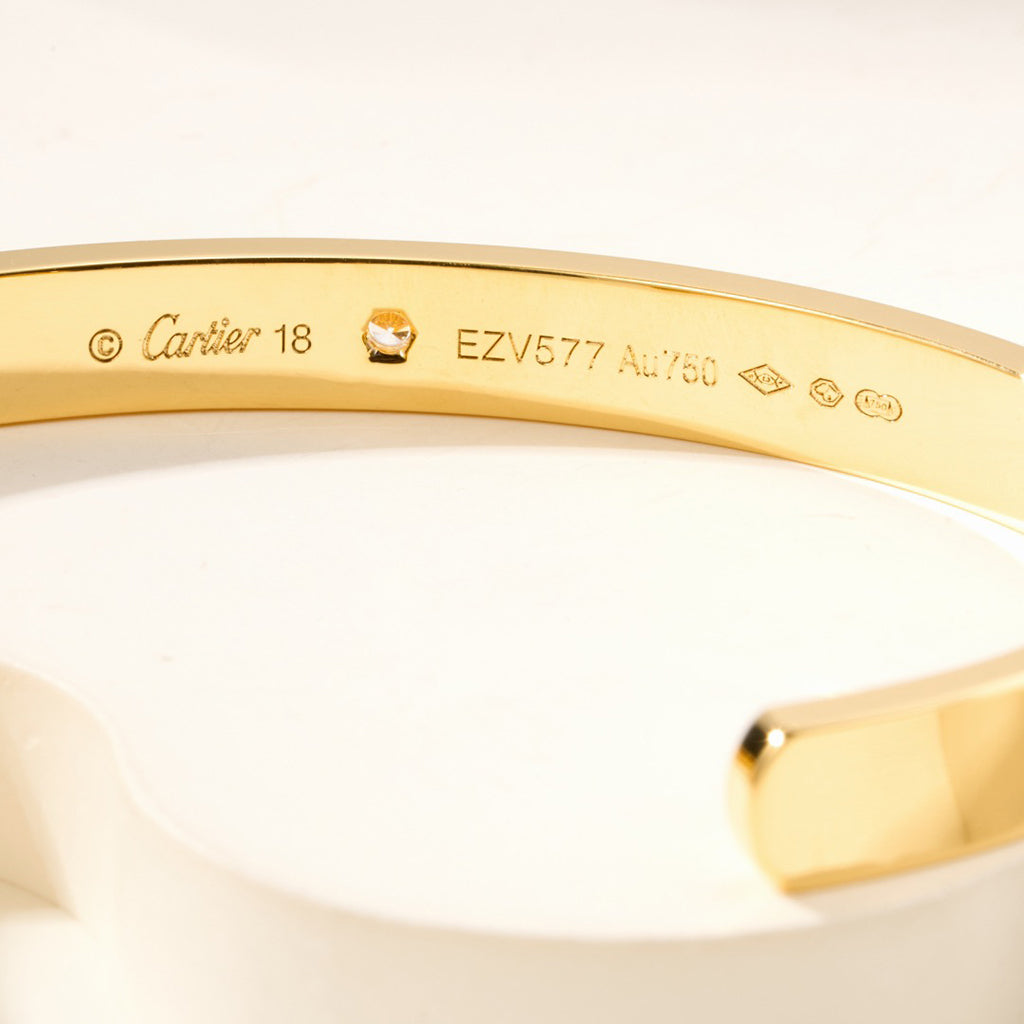 [⭐Hildren Jewelry]LOVE BRACELET 6.1MM 1 DIAMOND OPEN CUFF