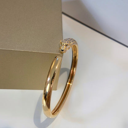 [⭐Hildren Jewelry]PANTHERE HALF DIAMOND OPEN BRACELET