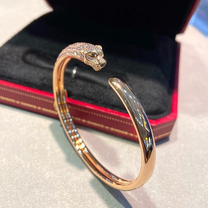 [⭐Hildren Jewelry]PANTHERE HALF DIAMOND OPEN BRACELET