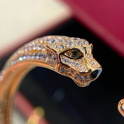 [⭐Hildren Jewelry]PANTHERE HALF DIAMOND OPEN BRACELET