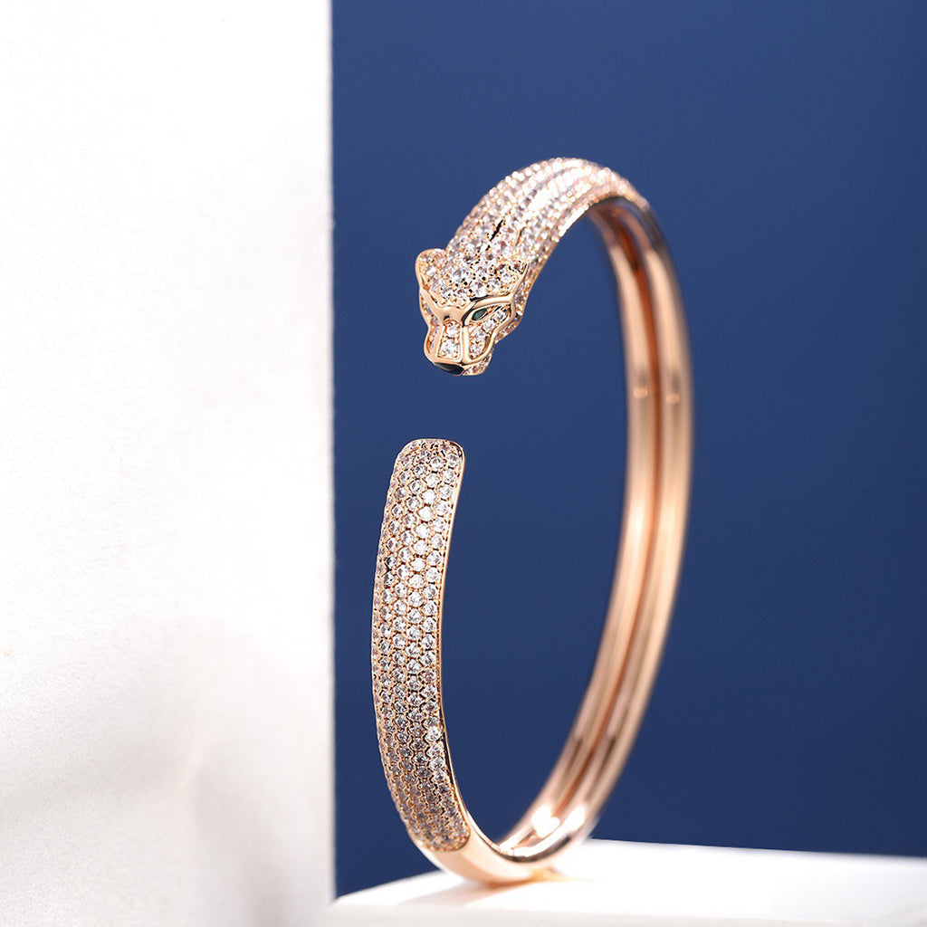[⭐Hildren Jewelry]PANTHERE FULL DIAMOND OPEN BRACELET