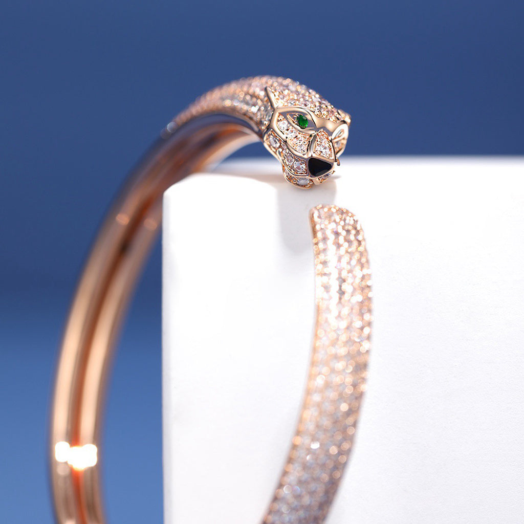 [⭐Hildren Jewelry]PANTHERE FULL DIAMOND OPEN BRACELET