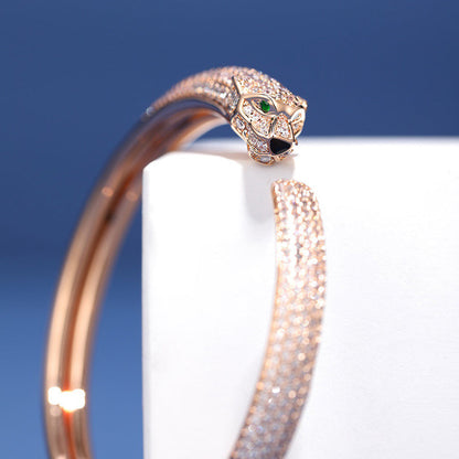 [⭐Hildren Jewelry]PANTHERE FULL DIAMOND OPEN BRACELET
