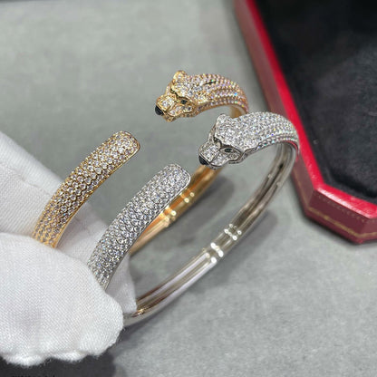 [⭐Hildren Jewelry]PANTHERE FULL DIAMOND OPEN BRACELET