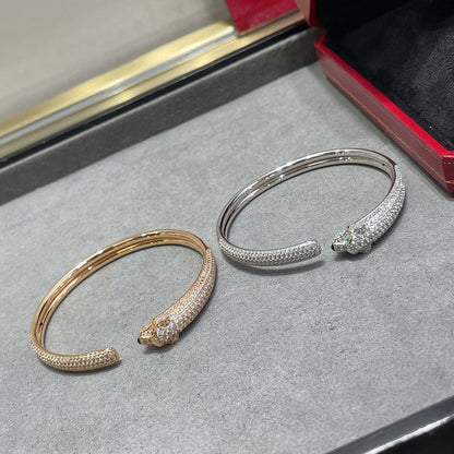 [⭐Hildren Jewelry]PANTHERE FULL DIAMOND OPEN BRACELET