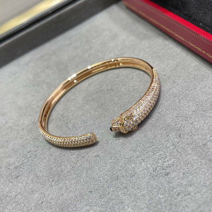 [⭐Hildren Jewelry]PANTHERE FULL DIAMOND OPEN BRACELET