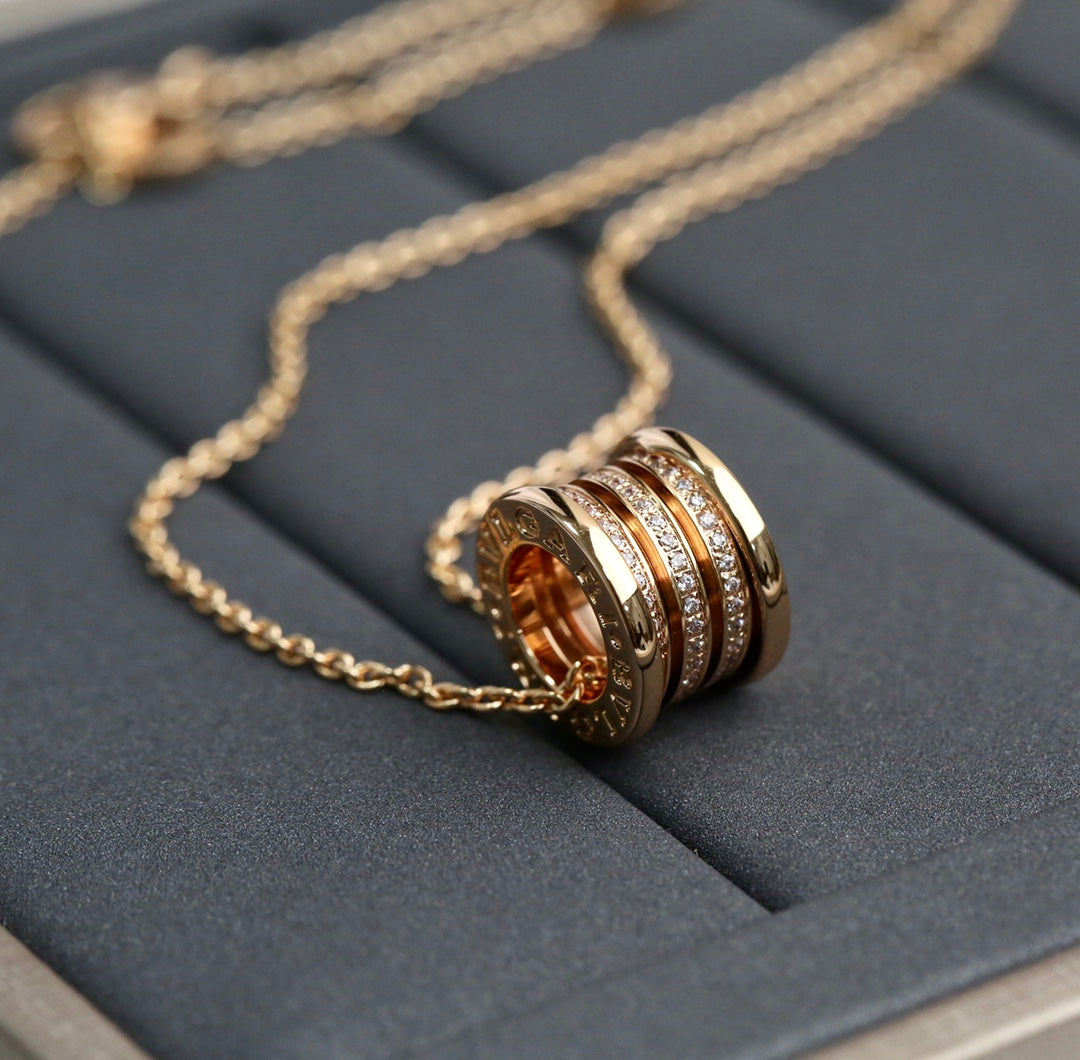 [⭐Hildren Jewelry]ZERO 1 PINK GOLD DIAMOND NECKLACE