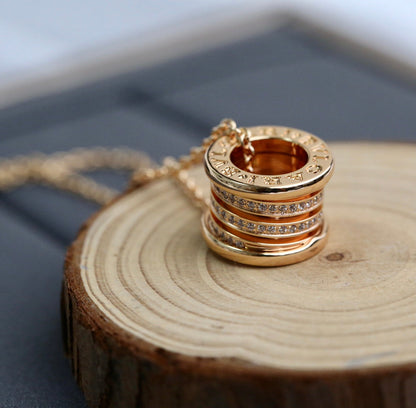 [⭐Hildren Jewelry]ZERO 1 PINK GOLD DIAMOND NECKLACE