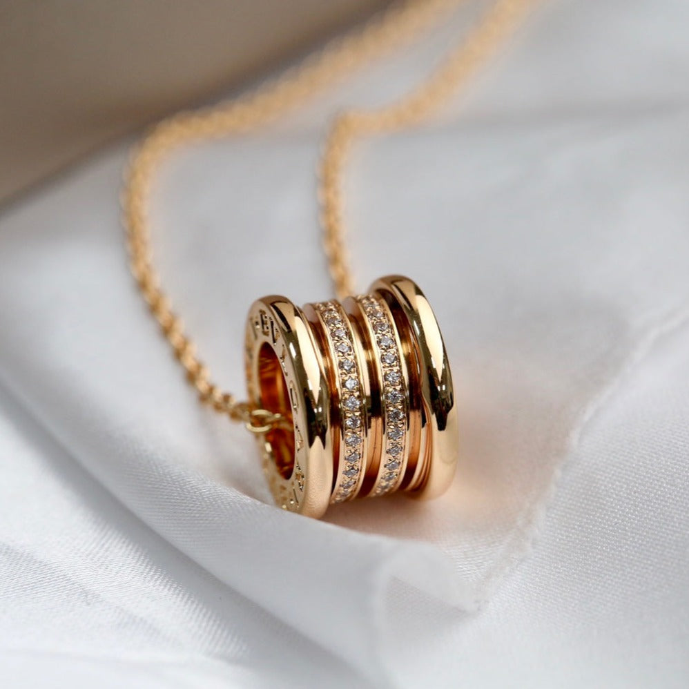 [⭐Hildren Jewelry]ZERO 1 PINK GOLD DIAMOND NECKLACE