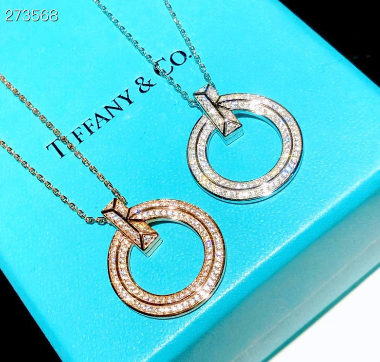 [Hildren Jewelry]T1 CIRCLE DIAMOND PAVED MEDIUM NECKLACE