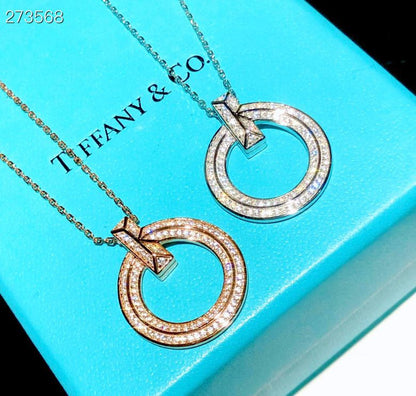 [Hildren Jewelry]T1 CIRCLE DIAMOND PAVED MEDIUM NECKLACE