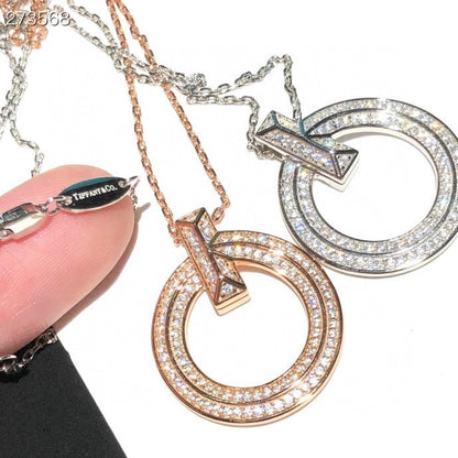 [Hildren Jewelry]T1 CIRCLE DIAMOND PAVED MEDIUM NECKLACE