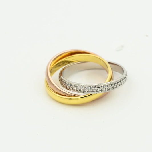 [⭐Hildren Jewelry Jewelry]TRINITY RING GOLD PINK GOLD SILVER DIAMONDS