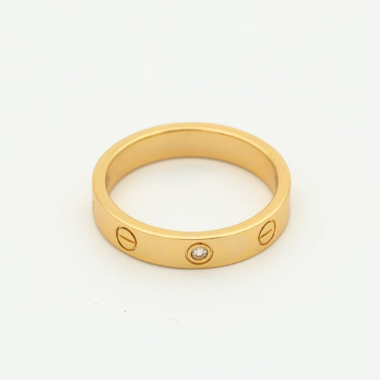 [⭐Hildren Jewelry]LOVE RING 4MM 1 DIAMOND PINK GOLD