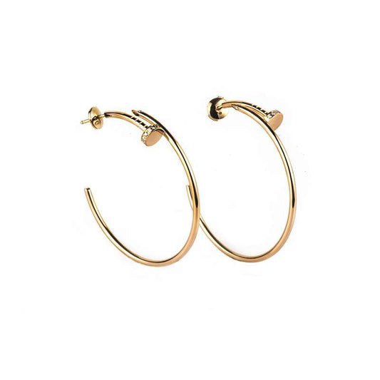 [⭐Hildren Jewelry]JUSTE EARRINGS GOLD DIAMONDS 1.8MM
