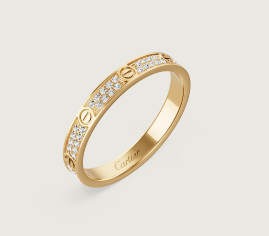[⭐Hildren Jewelry]LOVE RING 2.6mm-wide full-diamond ring Gold