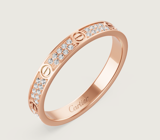 [⭐Hildren Jewelry]LOVE RING 2.6mm-wide full-diamond ring Rose Gold