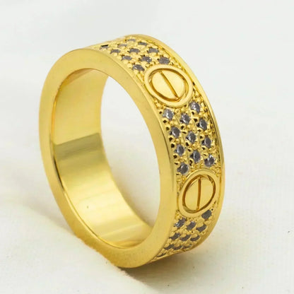 [⭐Hildren Jewelry]LOVE RING 5.5MM DIAMONDS PAVED