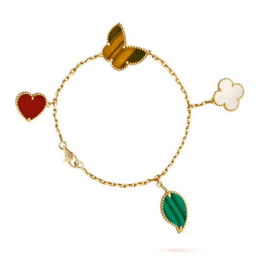 [⭐Hildren Jewelry]LUCKY SPRING 5 MOTIF GOLD BRACELET