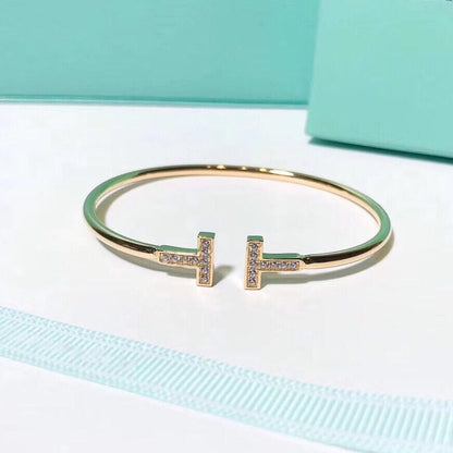 [Hildren Jewelry]T BRACELET 1.8MM GOLD DIAMOND