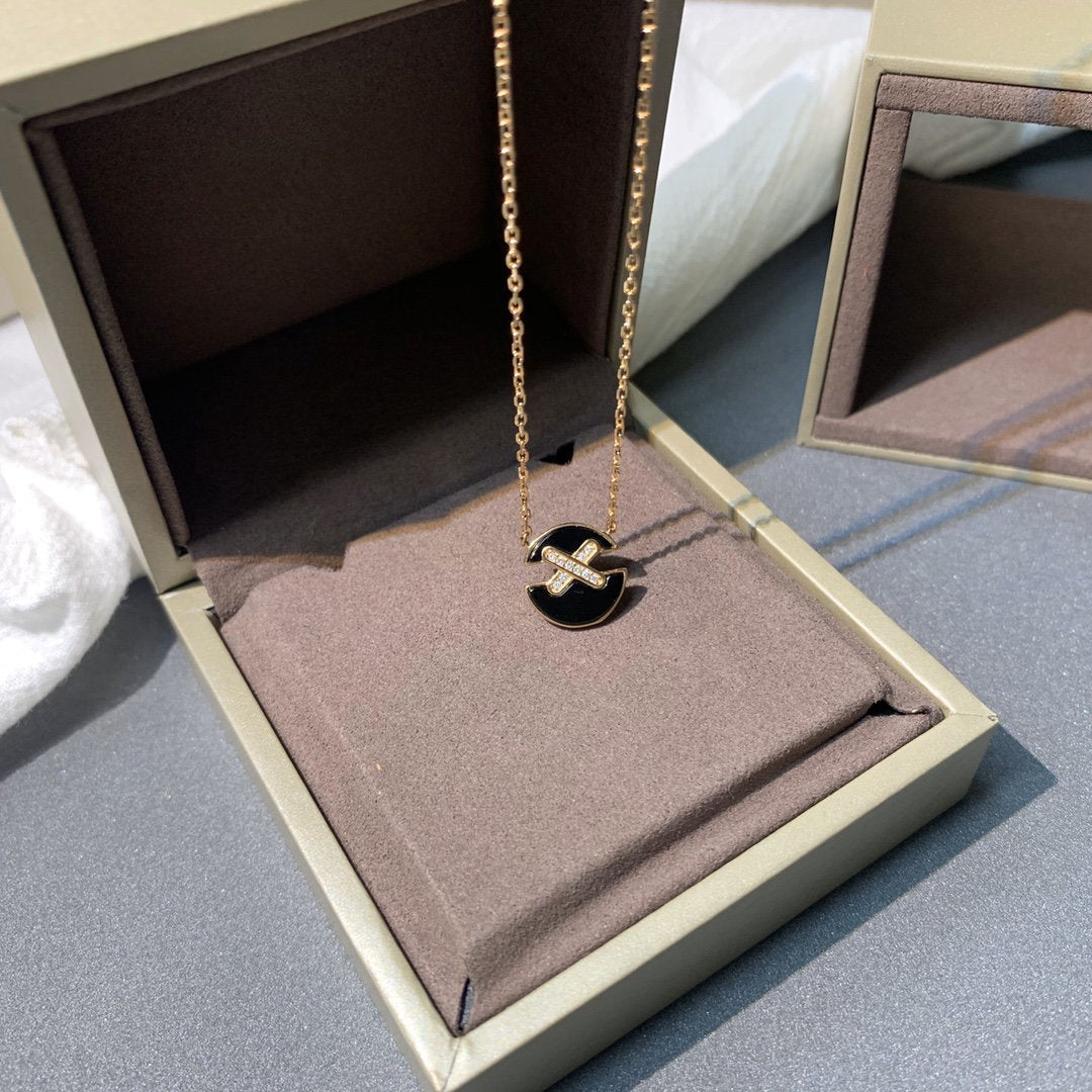 [⭐Hildren Jewelry]JEUX DE PINK GOLD DIAMOND NECKLACE