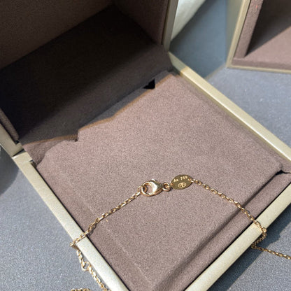 [⭐Hildren Jewelry]JEUX DE PINK GOLD DIAMOND NECKLACE