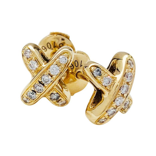 [⭐Hildren Jewelry]JEUX DE GOLD DIAMOND EARRINGS