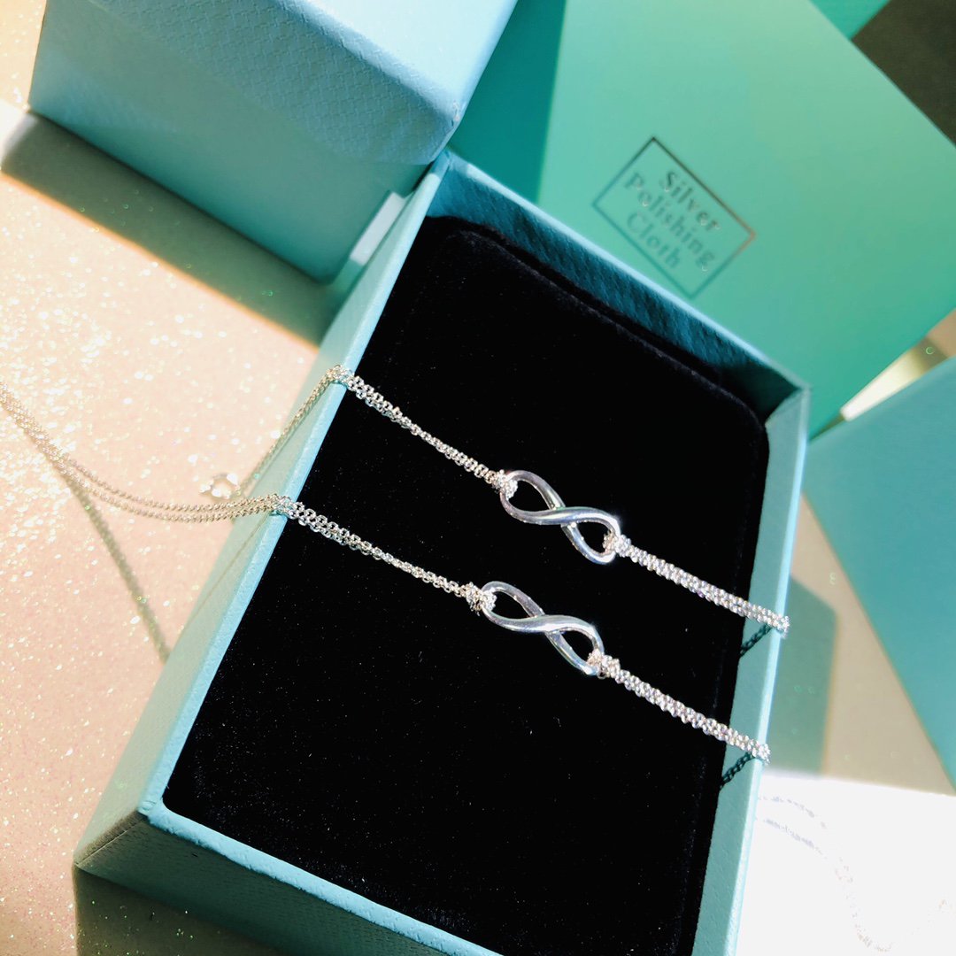 [Hildren Jewelry]SILVER INFINITY DOUBLE CHAIN NECKLACE