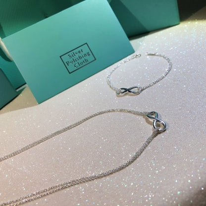 [Hildren Jewelry]SILVER INFINITY DOUBLE CHAIN NECKLACE