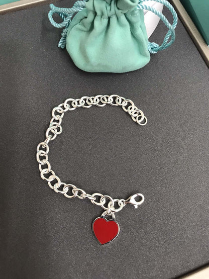 [Hildren Jewelry]HEART TAG BRACELET SILVER MEDIUM