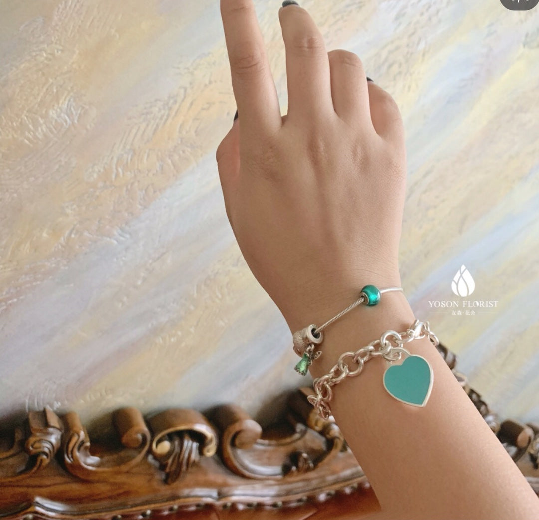 [Hildren Jewelry]HEART TAG BRACELET SILVER MEDIUM