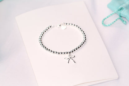 [Hildren Jewelry]STERLING SILVER BOW BEAD BRACELET