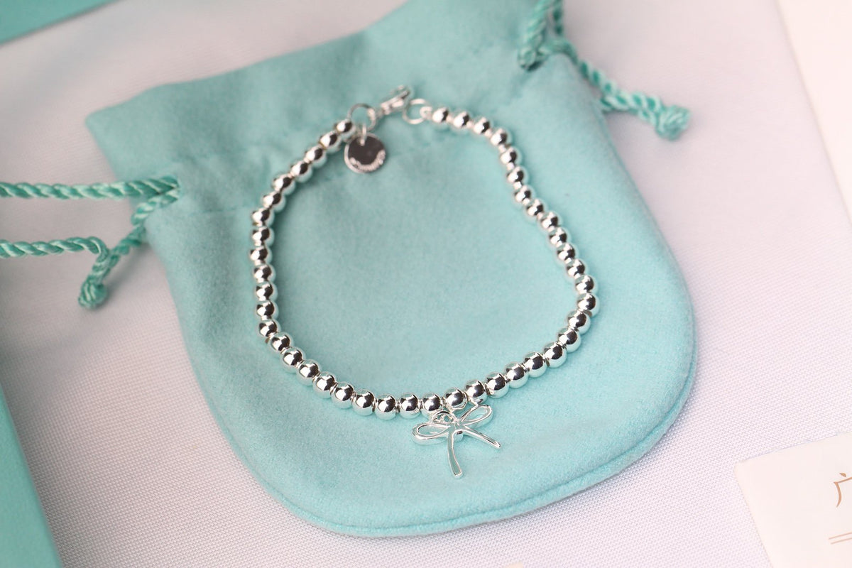 [Hildren Jewelry]STERLING SILVER BOW BEAD BRACELET