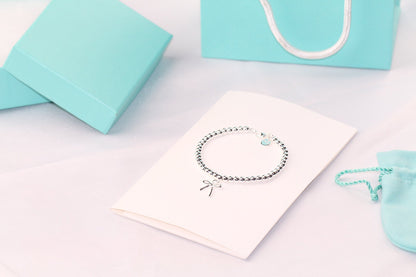 [Hildren Jewelry]STERLING SILVER BOW BEAD BRACELET