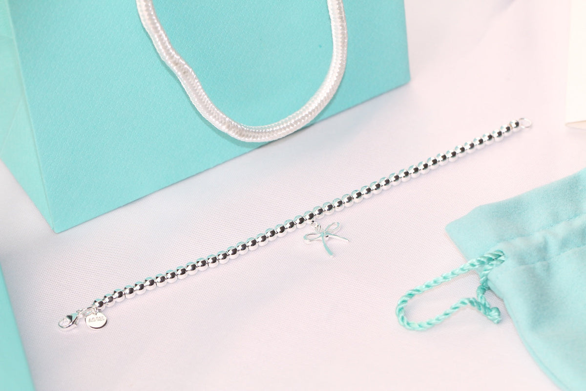 [Hildren Jewelry]STERLING SILVER BOW BEAD BRACELET