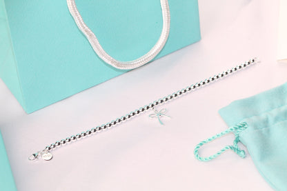 [Hildren Jewelry]STERLING SILVER BOW BEAD BRACELET